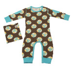 Doodle Do earth print romper in organic cotton